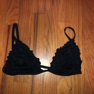 LA Hearts by pac sun Black ruffle bathing suit top